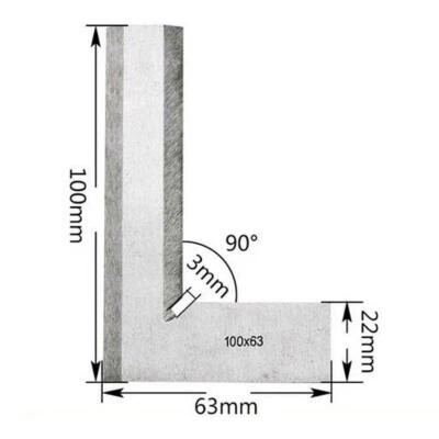 Hardened Steel 90 Degree Try Square Ruler, Woodworking Corners Making Centering - Image 1 of 4