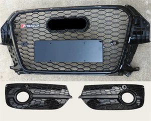 Parachoques delantero para Audi Q3 RSQ3 rejilla malla negra + parrilla antiniebla 2013 2014 2015 - Imagen 1 de 5