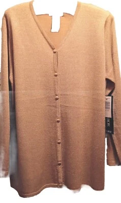 NUEVO CON ETIQUETAS Sag Harbor Talla L CÁRDIGAN DORADO METÁLICO Abotonado Navidad🎄Fiestas💃Trabajo Foto 1 de 4