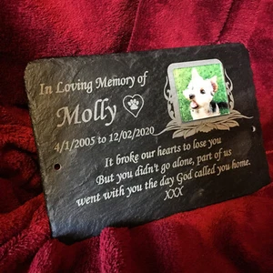 Pet Memorial Plaque Personalised Dog Cat Pet Memorial Grave Marker 28cm x 18cm - Picture 1 of 15
