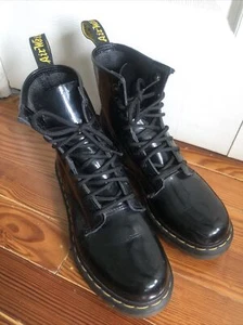 Womens Dr Doc Martens Combat boots black patent Leather UK 5 EU 38 US 7 L - Picture 1 of 4