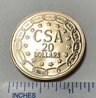 1861 CONFEDERATE STATES OF AMERICA TOKEN $20 GOLDEN CSA MEDAL CIVIL WAR COIN BU