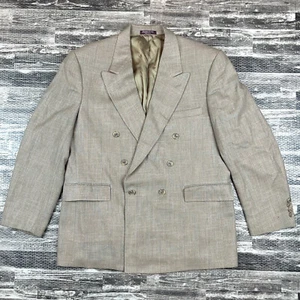 Evan-Picone May Company Men's Coat Beige Double Breasted Blazer Jacket 44R VTG - Picture 1 of 8