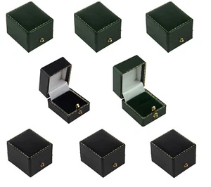 Luxury Antique Leatherette Jewellery Ring Storage Gift Charm Holder Jewelry Box - Picture 1 of 9