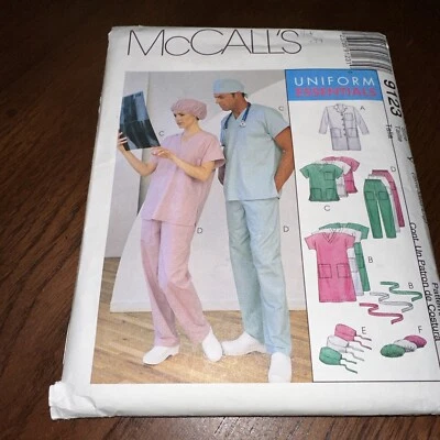 McCalls 9123 Uniform Essentials Pattern Scrubs Scrub Top Pants Hat Jacket S M L - Image 1 of 2