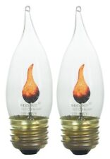 2PK Flickering Flame Standard Light Bulbs - 3W Realistic Candle Flicker E26