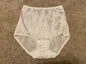 Panty Vintage Shadowline Granny Marfil Nylon Encaje Semi Transparente Talla 6 Hecho en EE. UU. - Imagen 1 de 5