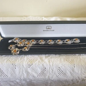 Collar y pulsera de cardo de plata Ward Brothers de colección ¿citrino firmado? - Imagen 1 de 12