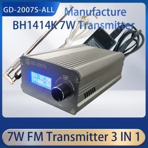 GD-2007S-ALL 7W FM Transmitter Stereo PLL Broadcast Transmitter+Antenne+Adapte - Picture 1 of 7