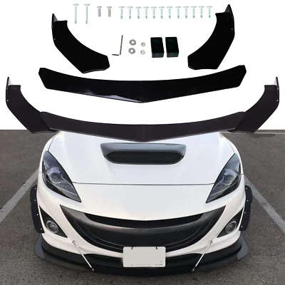 For Mazda Speed 3 5 6 CX3 CX5 CX7 Front Bumper Lip Splitter+Chin Spoiler ABS Foto 1 de 4