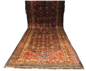 Long Handmade Vintage Runner Wool  Turkish 4x12 Red Hand Knotted Runner Rug - Picture 1 of 6