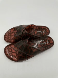 J. Crew Slides Rubber Slip On Shoes For Women Sz 7-8 Brown EUC - Picture 1 of 7