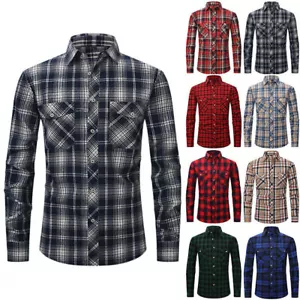 Flanell Plaid Karohemd Thermohemd Holzfällerhemd Freizeithemd Arbeitshemd Herren - Bild 1 von 35