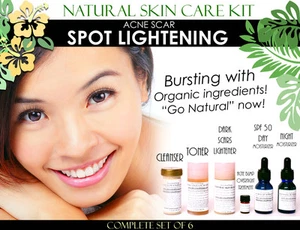 Natural Skin Care Kit For Acne Scar Spot Lightening and Acne Care Set of 6 - Picture 1 of 8