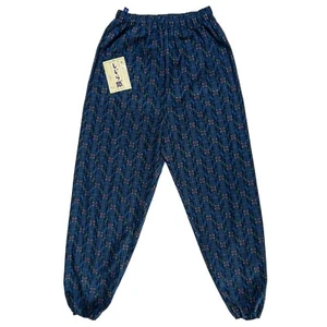 Traditional Japanese Mingei Cotton Shijira-Ori Kasuri Weave Monpe Size X-Large U - Picture 1 of 3