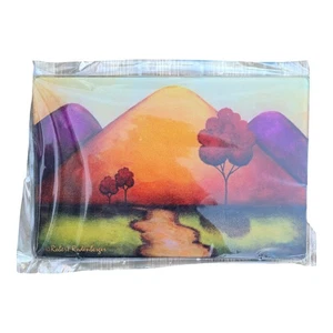 Hermosa Tabla de Cortar Acrílico Hecha a Mano 12" x 8" Paisaje Vibrante Nueva - Imagen 1 de 4