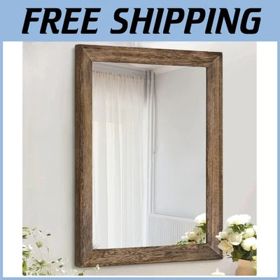 Rustic Decorative Wall Mirror 20"x16" Farmhouse Style - Image 1 of 4