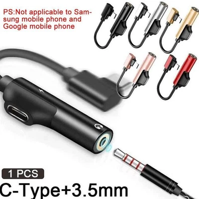Adattatore cavo splitter audio cuffie AUX jack AUX da USB-C Type-C a 3,5 mm C4Q1 - Immagine 1 di 4