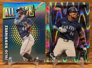 JULIO RODRIGUEZ RayWave + All-Etch Refractor LOT | 2025 Topps Chrome MARINERS - Picture 1 of 2