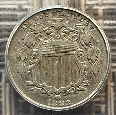 1883 Shield nickel, ICG graded AU-55 details - Image 1 of 4