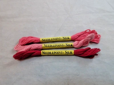 Needlepoint Silk Inc. Lot of 3 Assorted Colors 100% Pure Chinese Silk NEW   B134 - Image 1 of 2