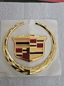 2008-2014 Cadillac Escalade 24k Gold Plated Front Grill Emblems Donk Lowrider - Picture 1 of 3