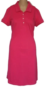 Adidas Golf Dress Pink Size 8 ClimaLite Cotton Short Sleeve Polo Collar 4 Button - Picture 1 of 13