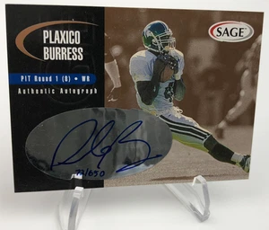 PLAXICO BURRESS ROOKIE AUTO Card 2000 Sage SP/650 Signed MSU Spartans NY GIANTS - Picture 1 of 6