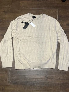 Magaschoni  Size Large XL Textured Oatmeal Pullover Sweater Long Sleeves - Picture 1 of 6