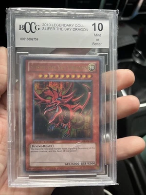 2010 Yu-Gi-Oh Yugioh Legendary Collection Slifer The Sky Dragon BCCG 10 Mint - Image 1 of 2