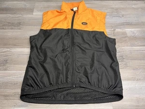 Vintage REI Windbreaker Vest Polyester Black Orange Colorblock Zip Up USA Made L - Picture 1 of 10