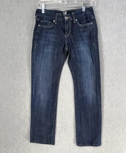 !It Jeans Damen 27 Blue Denim 5-Pockets Straight Leg Dark Wash Faded 28Wx28L - Bild 1 von 13