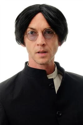 Perücke Damen Herren Karneval Fasching Halloween Kurz Mittelscheitel Bob Schwarz