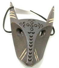 MASCHERA SARDA LEGNO CORNA MERDULES DECORAZIONE CASA SOUVENIR