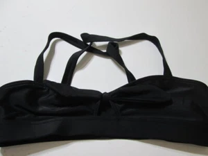 Abercrombie Girls Size M Bikini Top Black Wireless Unlined Crossback Bow Swim - Picture 1 of 6