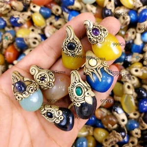 30 Pcs Bulk Wholesale Natural Mix Onyx Tumble Polymer Clay Pendant Lot 40-50mm - Picture 1 of 10