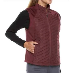 Xersion Women Vest Medium Zipper closure Sleeveless Pockets Port Wine NWT - Picture 1 of 13