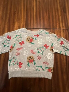 Girl Jojo Siwa Closet Holiday Ugly Sweater Fleece Pullover Sweatshirt 7/8 M Gray - Picture 1 of 6