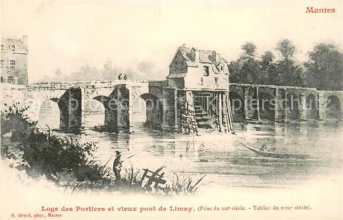 13619445 Mantes-sur-Seine Loge des Portiers et vieux pont de Limay Mantes-sur-Se