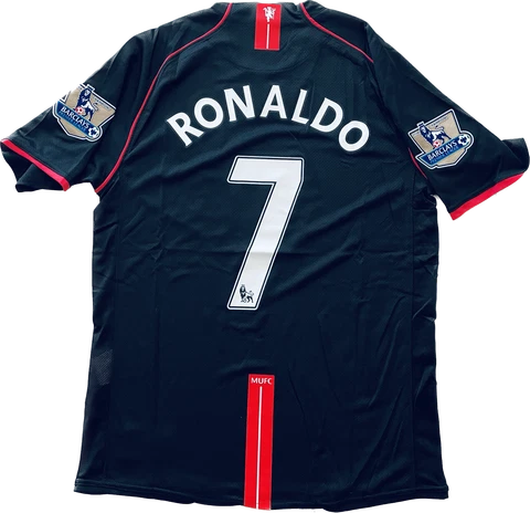 Manchester United #7 Ronaldo 2007 2008 Cristiano Ronaldo Champions Away Jersey Cover
