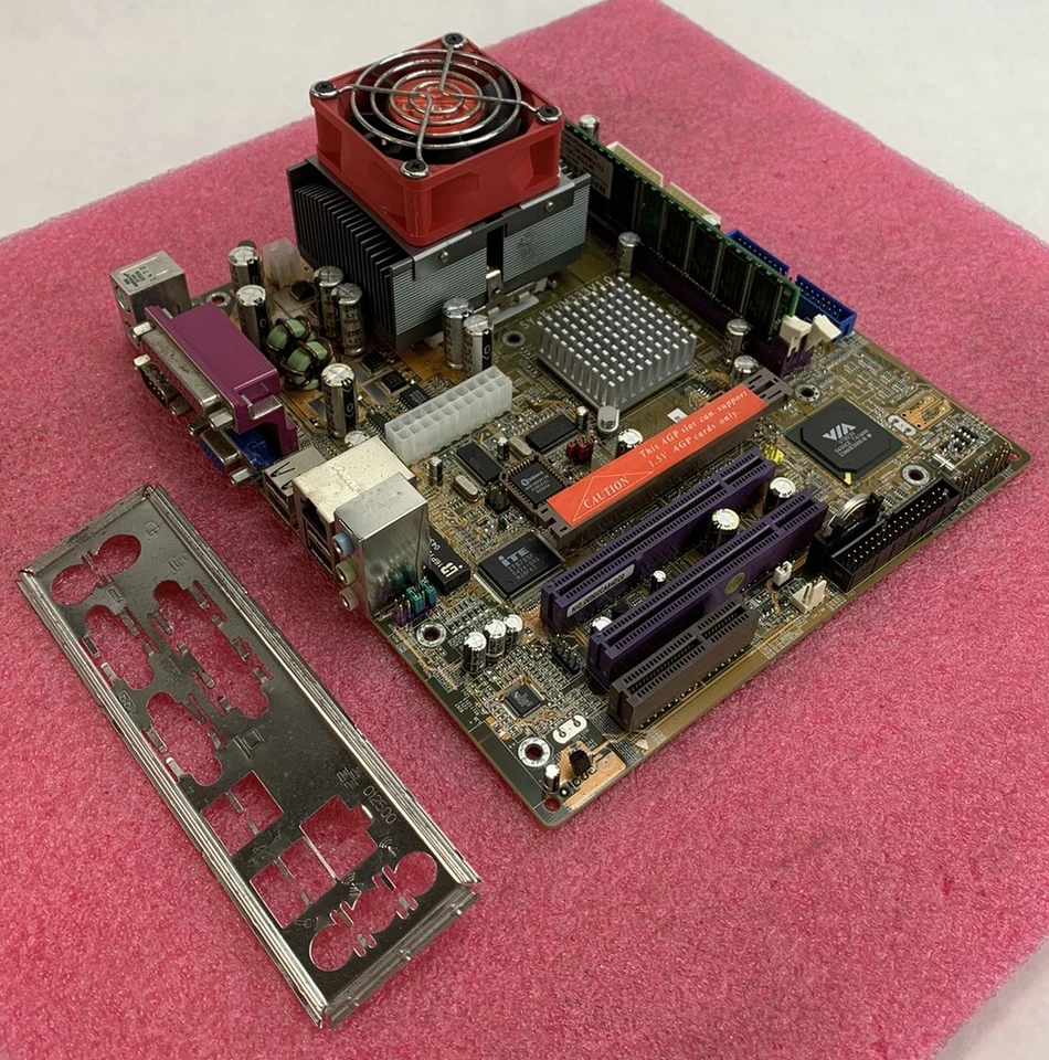 SOYO SY-K7VM333 Motherboard mATX AMD Sempron 2500T 1.75GHz 256MB RAM w/ Shield - Image 1 of 4