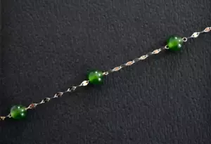 π14K YELLOW GOLD and Peridot Beaded Necklace 19in - Picture 1 of 14