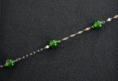 🆕Collar de cuentas de peridoto y oro amarillo de 14 quilates 19 pulgadas Foto 1 de 4