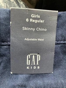 Gap Kids Skinny Chino Stretch Navy Khaki Size 6 Regular or 14 R NWT - Picture 1 of 14