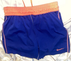 Nike Dri-FIT RN# 56323 Women's Shorts XS BLUE & ORANGE, DRAWSTRING pre-owned - Picture 1 of 5