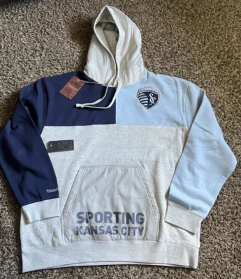 NEW Mitchell & Ness Sporting Kansas City MLS Tie Breaker Fleece Hoodie (2XL) - Image 1 of 4