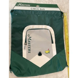 Masters Cinch Bag Drawstring Backpack Golf Tournament Logo Green New - Picture 1 of 6