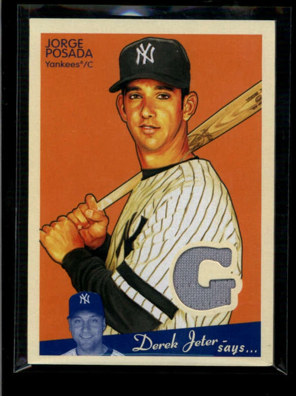 JORGE POSADA 2008 UPPER DECK GOUDEY GAME USED WORN JERSEY AH8887 - Image 1 of 1