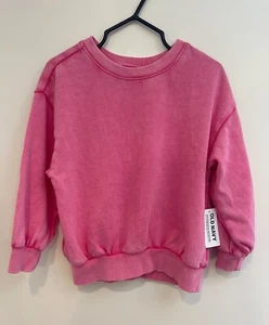 Old Navy Toddler Girls Solid Pink Lightweight Crew Neck Pullover Sweatshirt 5T - Picture 1 of 2