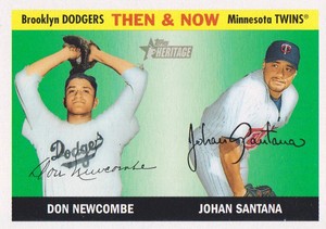 2004 Topps Heritage Baseball Then & Now #TN5 Don Newcombe/Johan Santana